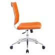 Pemberly Row Modern Vinyl Armless Mid Back Office Chair in Orange