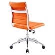 Pemberly Row Modern Vinyl Armless Mid Back Office Chair in Orange