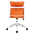 Pemberly Row Modern Vinyl Armless Mid Back Office Chair in Orange