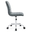 Pemberly Row Modern Vinyl Armless Mid Back Office Chair in Gray