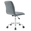 Pemberly Row Modern Vinyl Armless Mid Back Office Chair in Gray