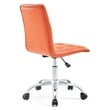 Pemberly Row Modern Faux Leather Armless Mid Back Office Chair in Orange