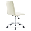 Pemberly Row Modern Faux Leather Armless Mid Back Office Chair in White