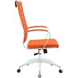 Pemberly Row Modern Style Vinyl and Aluminum Highback Office Chair in Orange