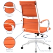 Pemberly Row Modern Style Vinyl and Aluminum Highback Office Chair in Orange