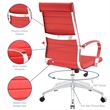 Pemberly Row Modern Style Vinyl and Aluminum Highback Office Chair in Red