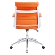 Pemberly Row Modern Mid Back Vinyl & Aluminum Office Chair in Orange/Chrome
