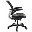 Pemberly Row Modern Style Leatherette Office Chair - Black Finish