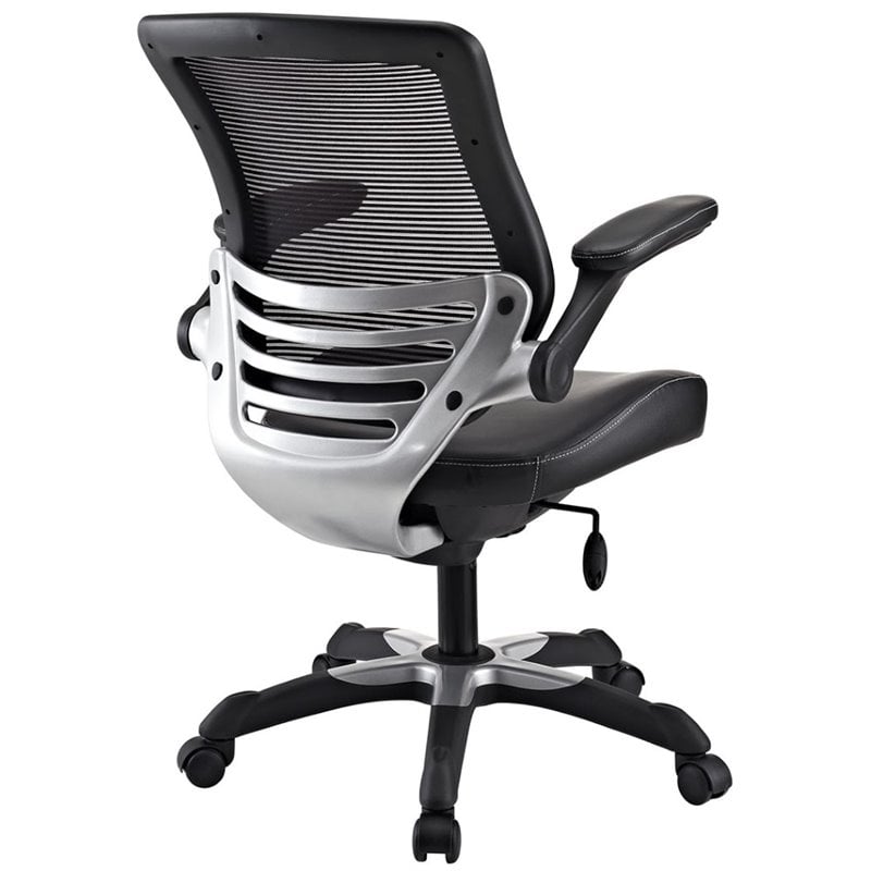 Pemberly Row Modern Style Leatherette Office Chair - Black Finish