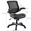 Pemberly Row Modern Style Leatherette Office Chair - Black Finish