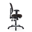 Pemberly Row Modern Mesh and Fabric Office Chair in Brown Finish