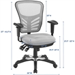 Pemberly Row Modern Mesh and Fabric Office Chair in Gray Finish