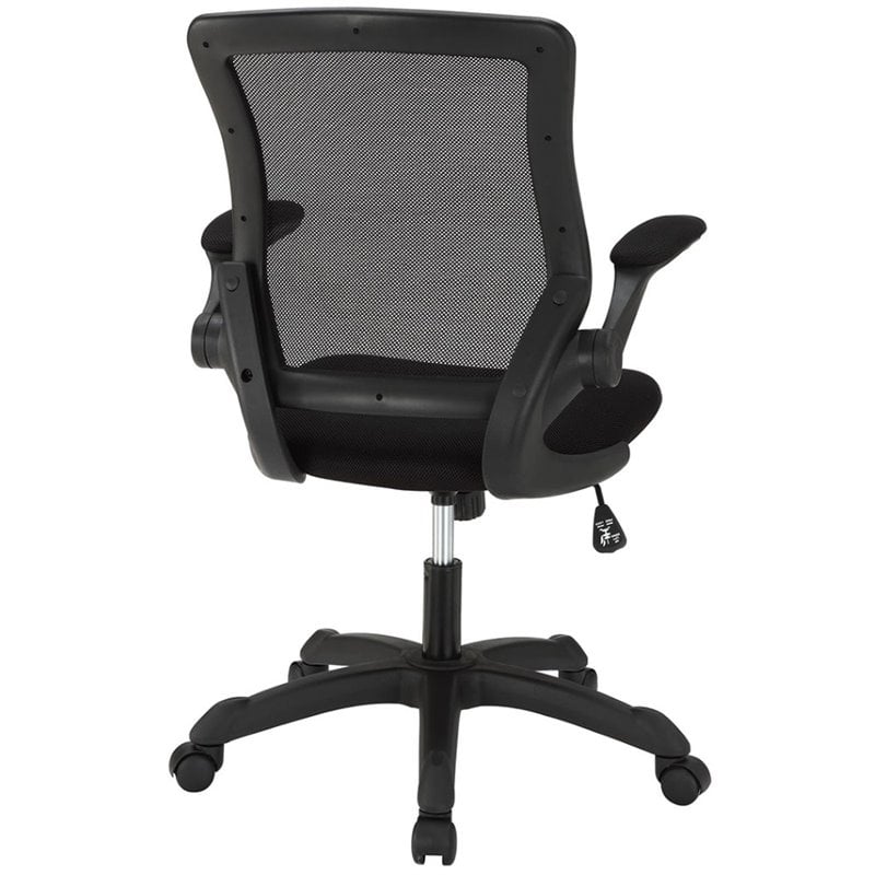 Pemberly Row Modern Style Mesh Fabric Office Chair in Black Finish