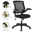 Pemberly Row Modern Style Mesh Fabric Office Chair in Black Finish
