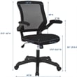 Pemberly Row Modern Style Mesh Fabric Office Chair in Black Finish
