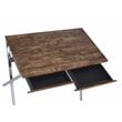 Pemberly Row 2-Drawer Wooden Home Office Desk in Weathered Oak and Chrome