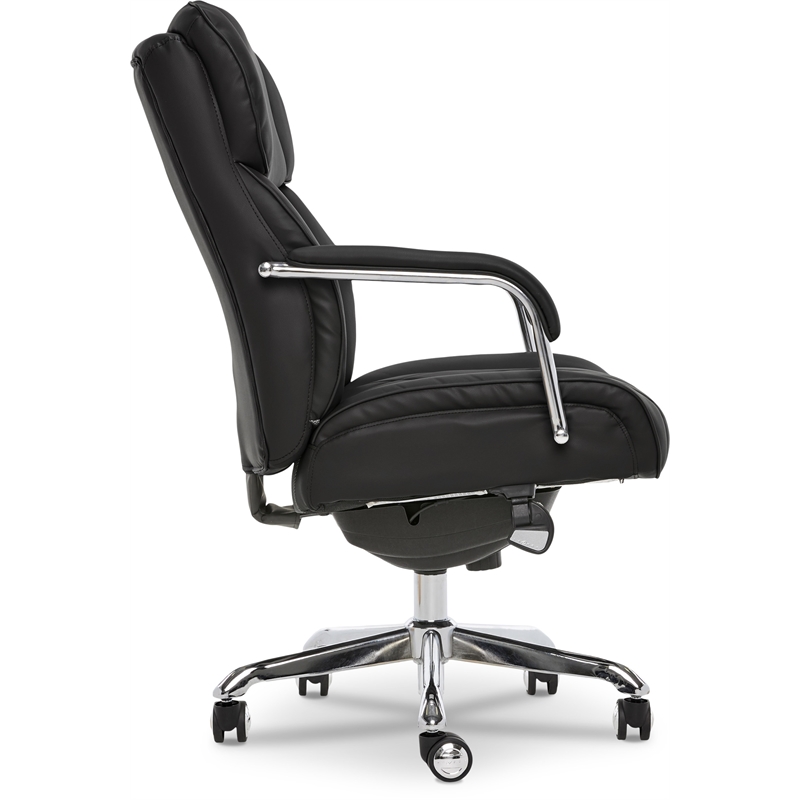Pemberly Row Contemporary Office Chair with Padded Arms Jet Black