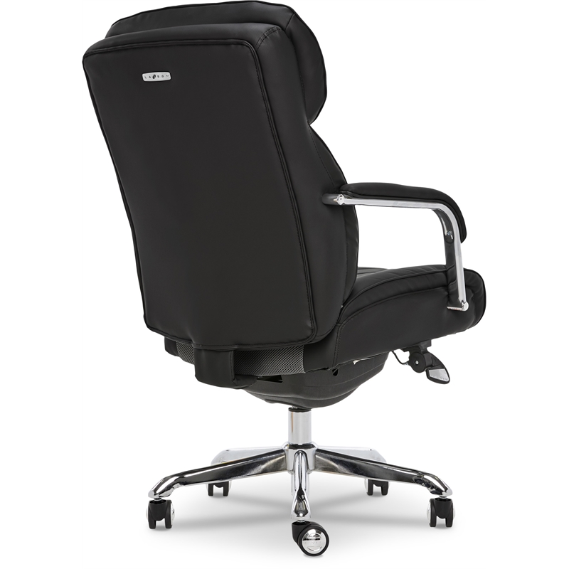 Pemberly Row Contemporary Office Chair with Padded Arms Jet Black