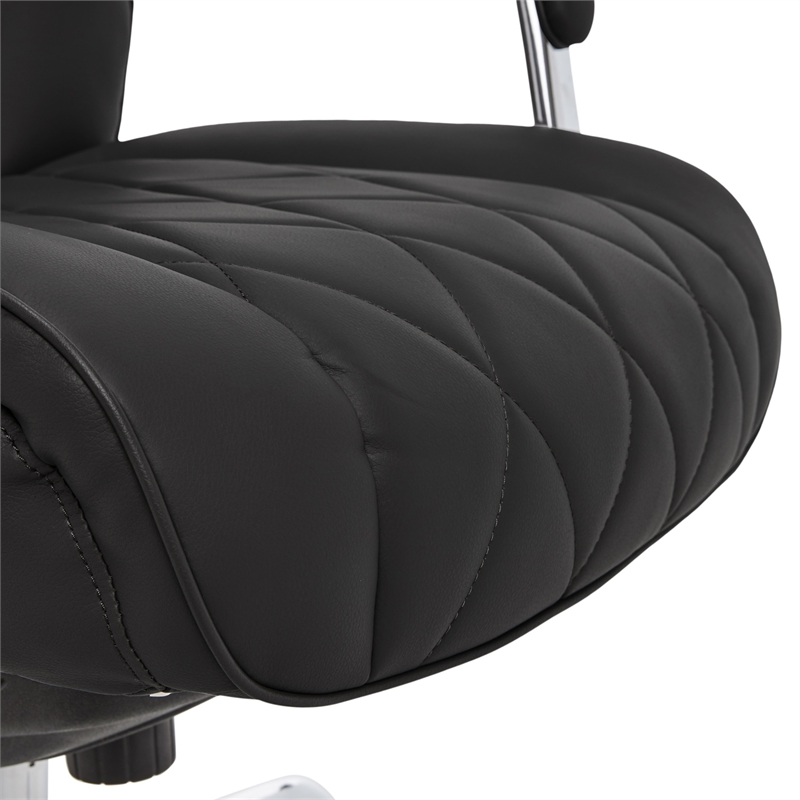 Pemberly Row Contemporary Office Chair with Padded Arms Jet Black