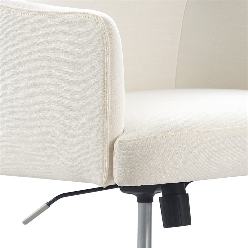 Pemberly Row Modern / Contemporary Home Office Chair Ivory Fabric