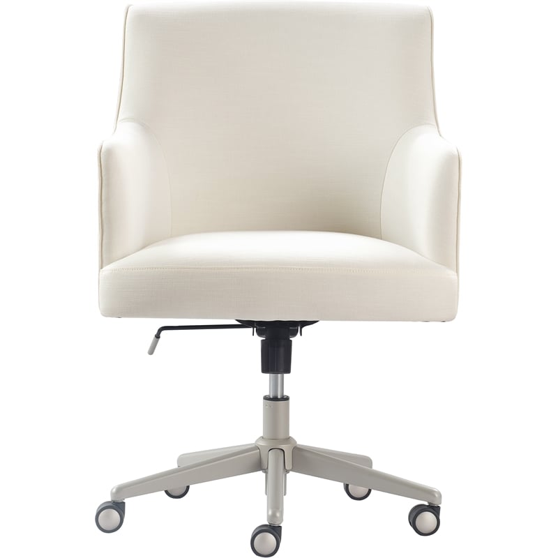 Pemberly Row Modern / Contemporary Home Office Chair Ivory Fabric