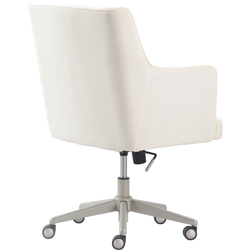 Pemberly Row Modern / Contemporary Home Office Chair Ivory Fabric