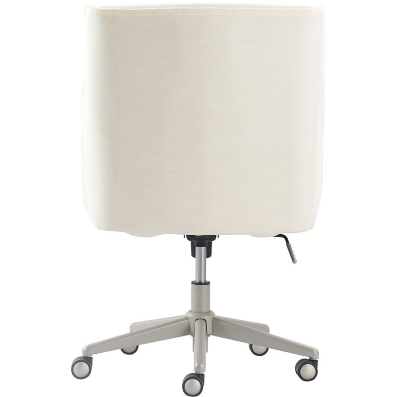 Pemberly Row Modern / Contemporary Home Office Chair Ivory Fabric