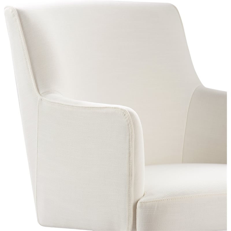 Pemberly Row Modern / Contemporary Home Office Chair Ivory Fabric