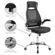 Pemberly Row Ergonomic Adjustable Swivel Mesh Fabric Office Chair in Black