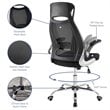Pemberly Row Ergonomic Adjustable Swivel Mesh Fabric Office Chair in Black