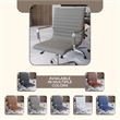 Pemberly Row Modern Faux Leather Executive Swivel Office Chair in Tan