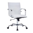 Pemberly Row Modern Leather Adjustable Swivel Office Chair in White