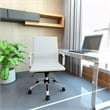 Pemberly Row Modern Leather Adjustable Swivel Office Chair in White