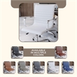 Pemberly Row Modern Leather Adjustable Swivel Office Chair in White