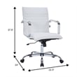 Pemberly Row Modern Leather Adjustable Swivel Office Chair in White