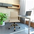 Pemberly Row Modern Leather Swivel Gold Office Chair in Tan Finish