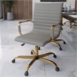 Pemberly Row Modern Leather Swivel Gold Office Chair in Tan Finish
