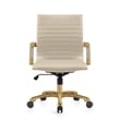Pemberly Row Modern Leather Swivel Gold Office Chair in Tan Finish