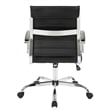 Pemberly Row Modern Adjustable Leather Office Chair in Black