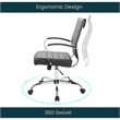 Pemberly Row Modern Adjustable Leather Office Chair in Black