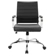 Pemberly Row Modern Adjustable Leather Office Chair in Black