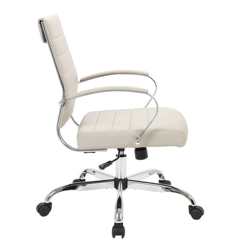 Pemberly Row Modern Leatherette Executive Swivel Office Chair in Tan