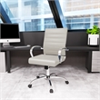 Pemberly Row Modern Leatherette Executive Swivel Office Chair in Tan