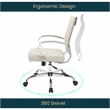 Pemberly Row Modern Leatherette Executive Swivel Office Chair in Tan