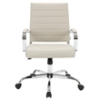 Pemberly Row Modern Leatherette Executive Swivel Office Chair in Tan