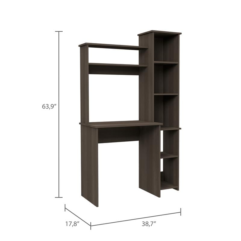 Pemberly Row Contemporary Desk Engineered Wood Desks in Gray