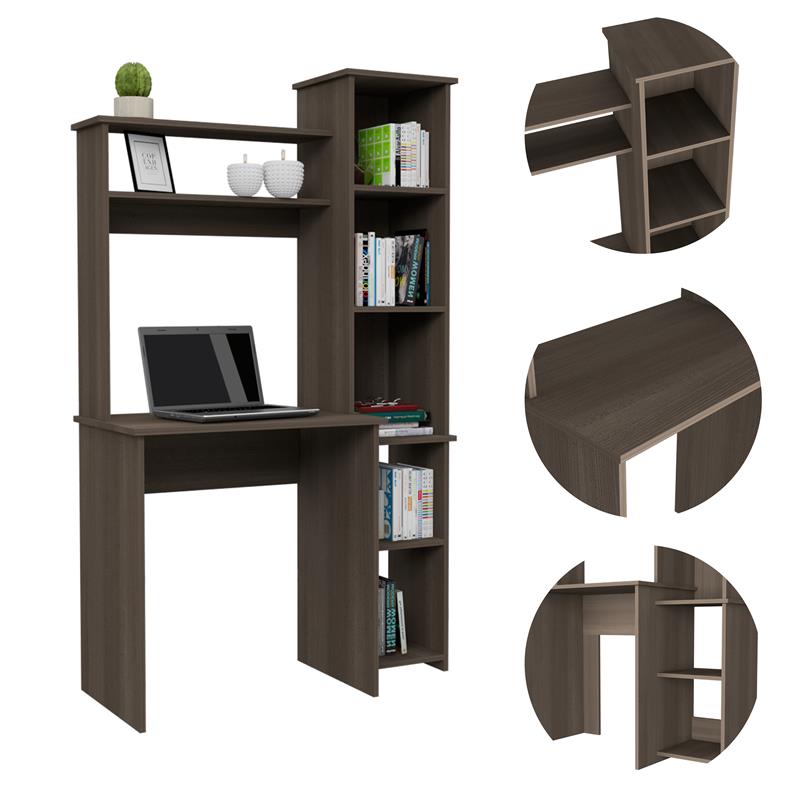 Pemberly Row Contemporary Desk Engineered Wood Desks in Gray