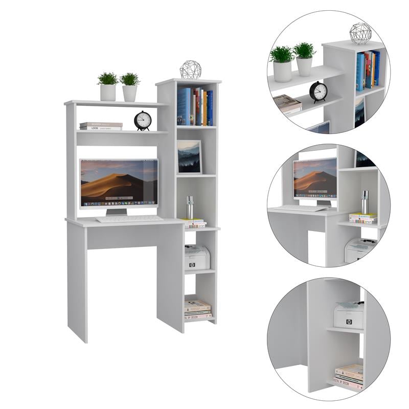 Pemberly Row Contemporary Desk Engineered Wood Desks in White