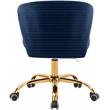 Pemberly Row Contemporary Velvet Swivel Adjustable Office Chair in Navy