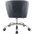 Pemberly Row Contemporary Velvet Swivel Adjustable Office Chair in Gray